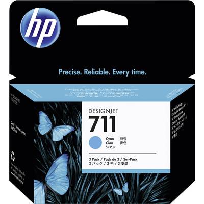 HP Tinte 711 Original 3er-Pack Cyan CZ134A