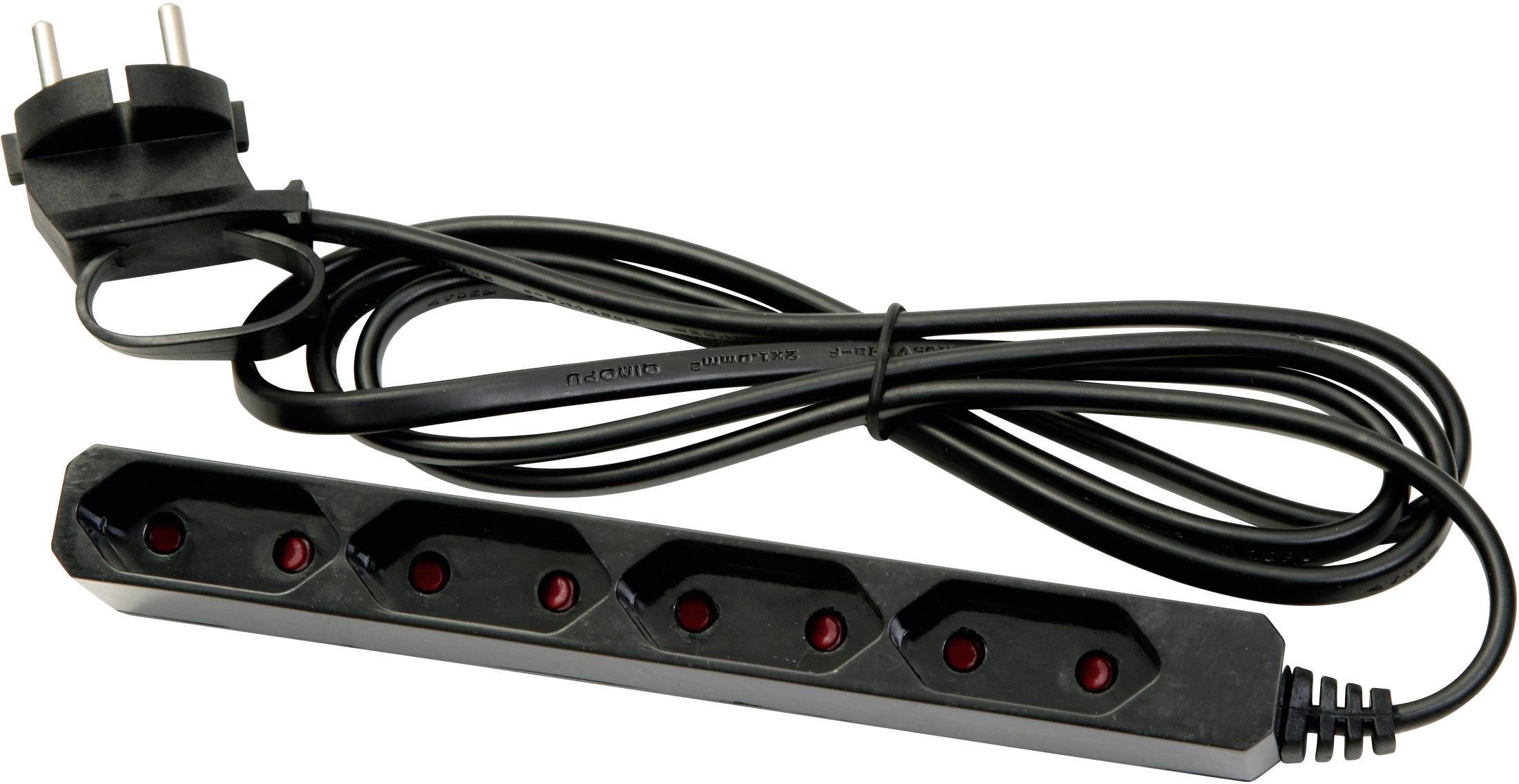 1,5 Meter 3-Fach, Schwarz Verl/ängerungskabel Verl/ängerung 3-fach Strom-Kabel Euro-Stecker