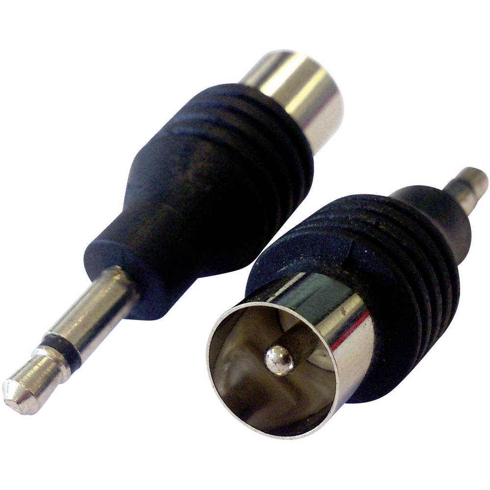 BKL Electronic antenne-adapter jackplug 3,5 mm naar antenne-aansluiting 75 Ω zwart Jackplug, Antenne