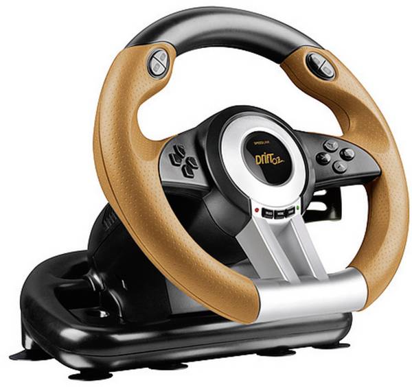SpeedLink DRIFT O.Z. Racing Wheel Lenkrad USB PC Schwarz, Orange inkl. Pedale