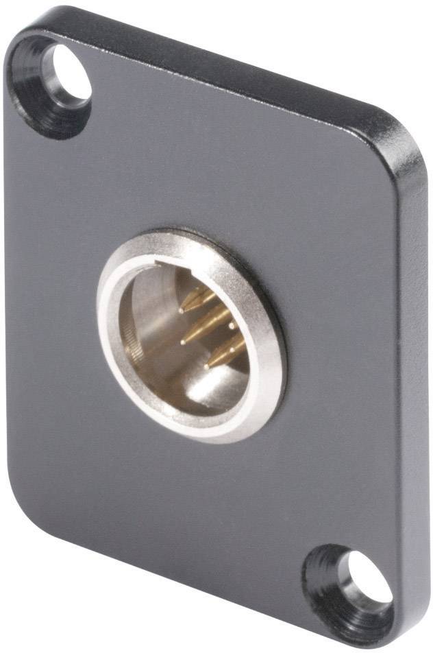 Hicon HI-XMDM5 Miniatur-XLR-Steckverbinder Flanschstecker, Kontakte gerade Polzahl: 5 Schwarz 1 St.
