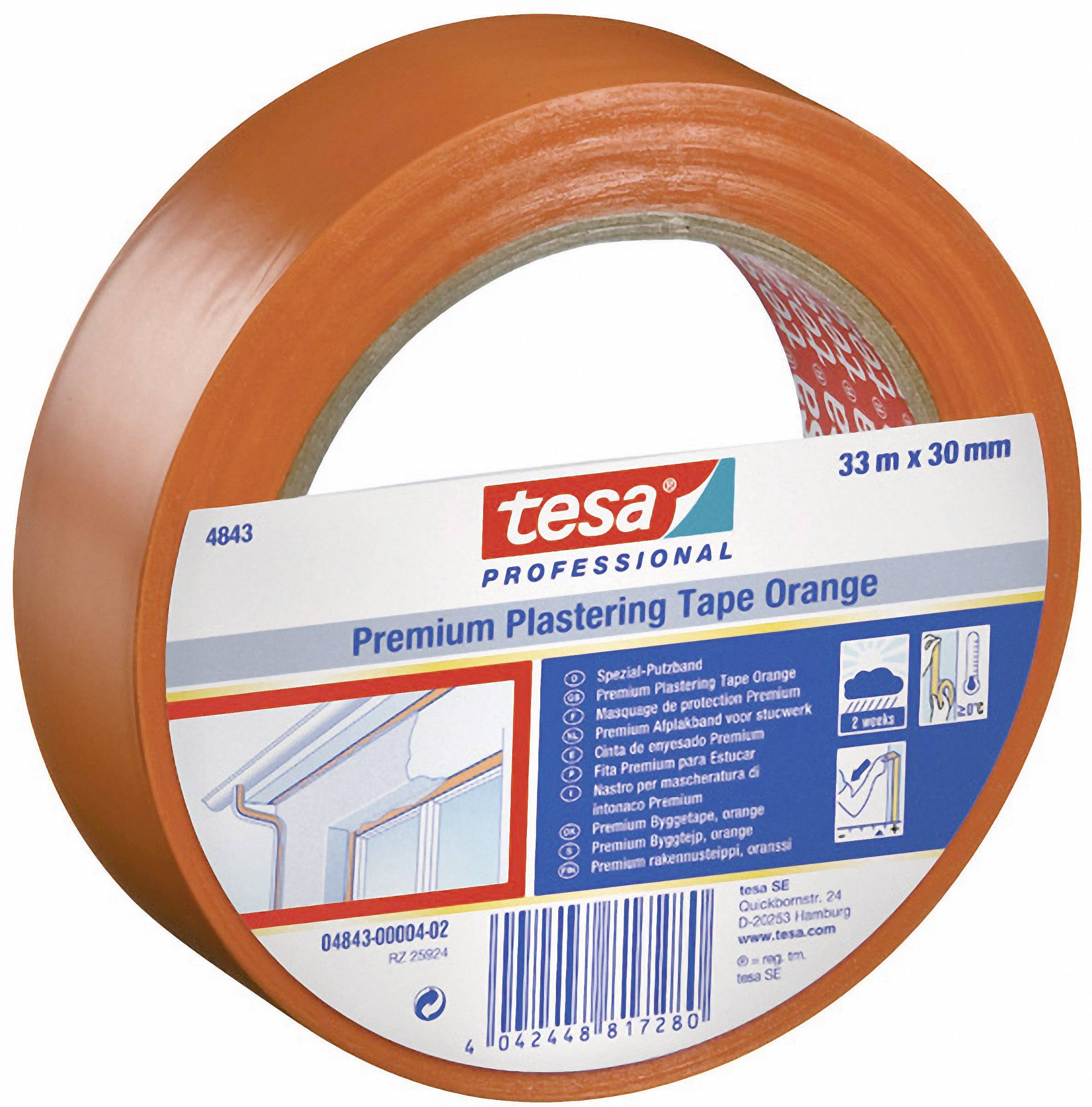 TESA PREMIUM 04843-00000-16 Putzband tesa® Professional Orange (L x B) 33 m x 50 mm 1 St.