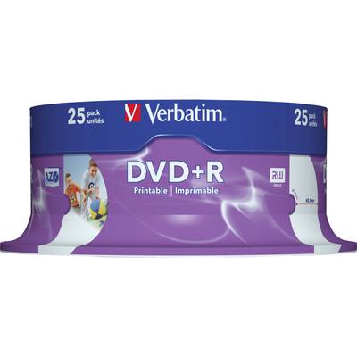 Verbatim 43539 DVD+R Rohling 4.7 GB 25 St. Spindel Bedruckbar