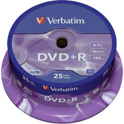 Image of Verbatim 43500 DVD+R Rohling 4.7 GB 25 St. Spindel