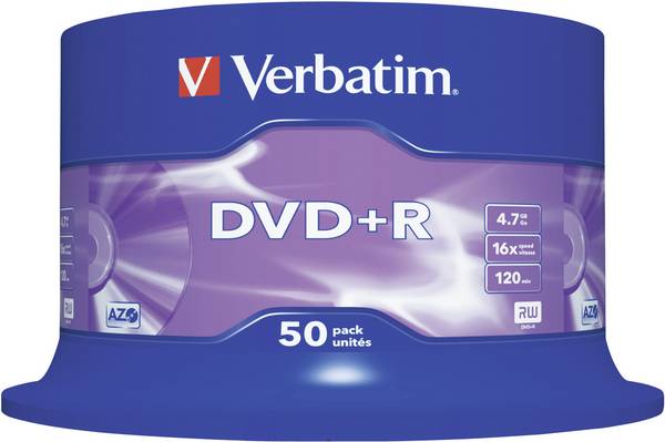 Verbatim 43550 DVD+R Rohling 4.7 GB 50 St. Spindel