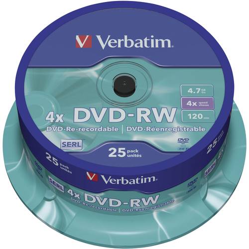 Verbatim 43639 DVD-RW Rohling 4.7 GB 25 St. Spindel Wiederbeschreibbar