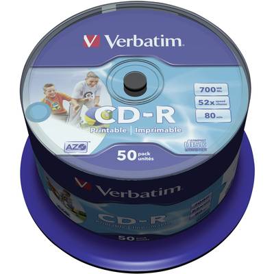 Verbatim 43309 CD-R 80 Rohling 700 MB 50 St. Spindel Bedruckbar