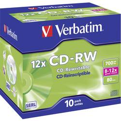 Image of Verbatim 43148 CD-RW Rohling 700 MB 10 St. Jewelcase Wiederbeschreibbar