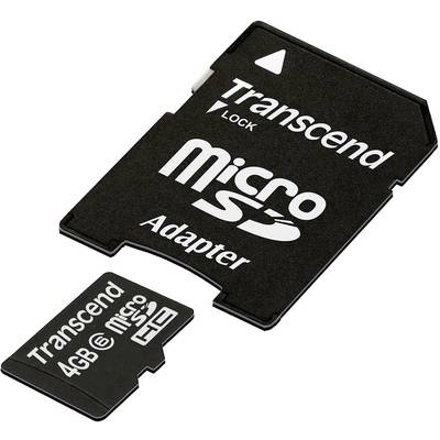 Transcend Standard microSDHC-Karte 4 GB Class 6 inkl. SD-Adapter