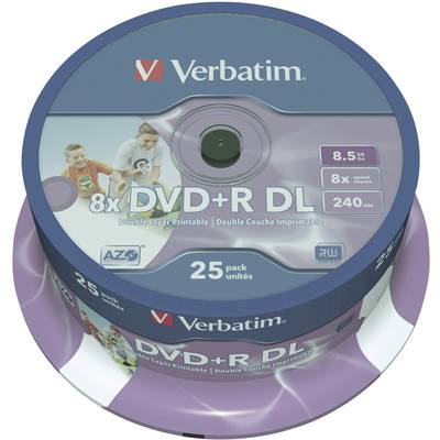 Verbatim 43667 DVD+R DL Rohling 8.5 GB 25 St. Spindel Bedruckbar