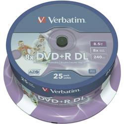 Image of Verbatim 43667 DVD+R DL Rohling 8.5 GB 25 St. Spindel Bedruckbar