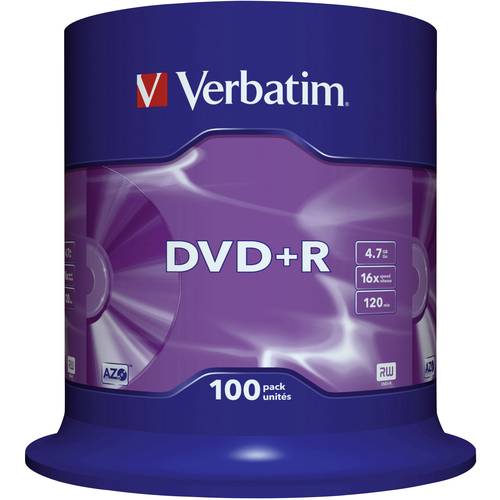 Verbatim 43551 DVD+R Rohling 4.7 GB 100 St. Spindel