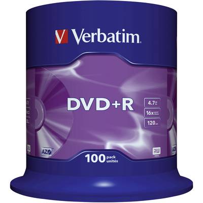 Verbatim 43551 DVD+R Rohling 4.7 GB 100 St. Spindel 