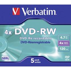 Image of Verbatim 43285 DVD-RW Rohling 4.7 GB 5 St. Jewelcase Wiederbeschreibbar