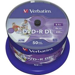 Image of Verbatim 43703 DVD+R DL Rohling 8.5 GB 50 St. Spindel Bedruckbar