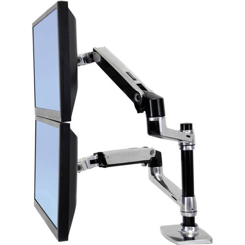 Ergotron LX Dual Arm Stacking Desk Mount 2fach Monitor-Tischhalterung inkl. Notebook-Halterung 38,1 cm (15) - 61 cm (24)...