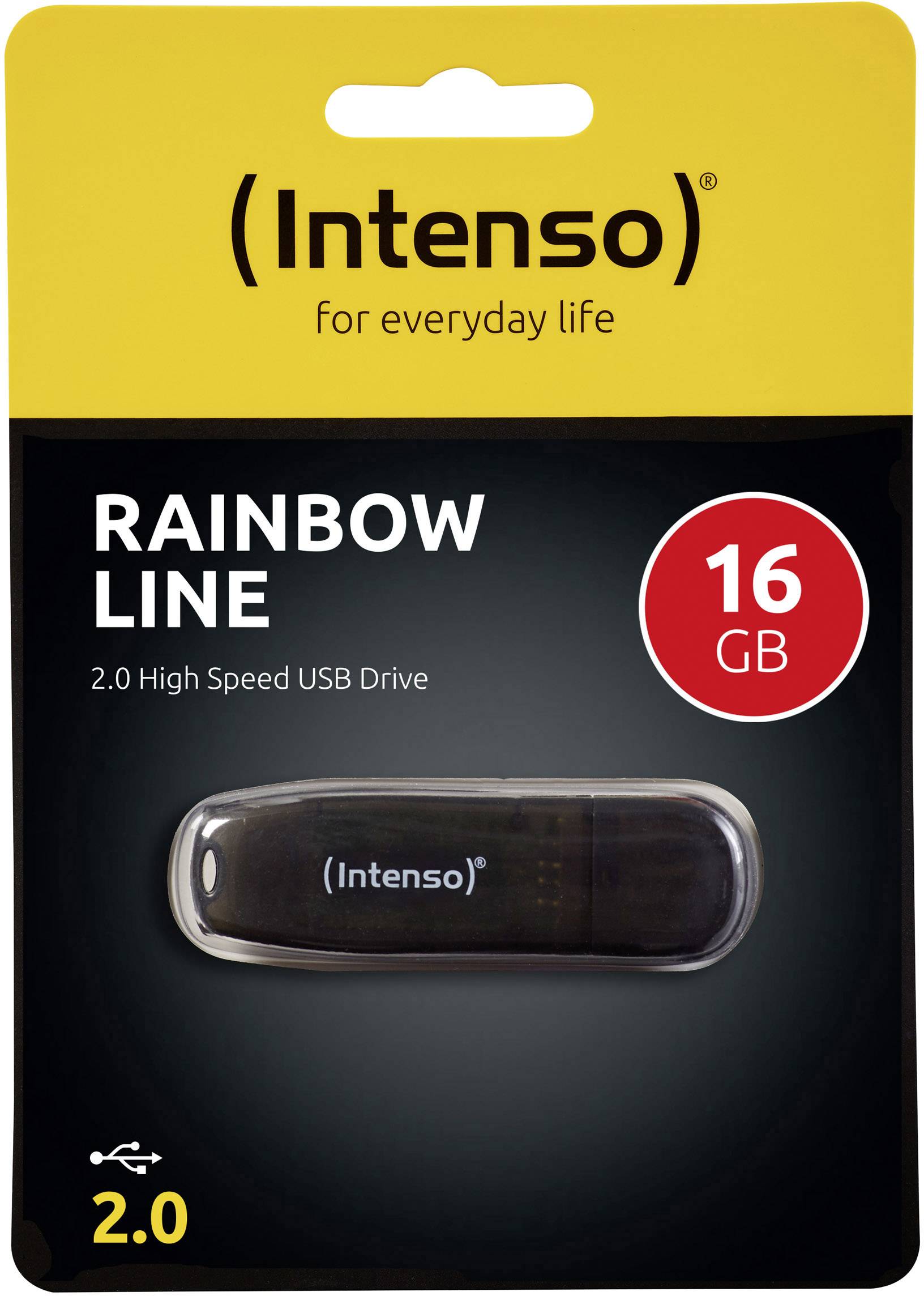 rot gelb 3502473 USB 2.0 Intenso Rainbow Line USB Stick 16gb schwarz 