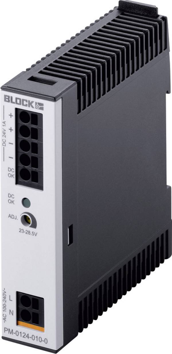 BLOCK PM-0124-010-0 Hutschienen-Netzteil (DIN-Rail)  24 V/DC 1 A 24 W Anzahl Ausgänge:1 x  Inhalt 1 St.