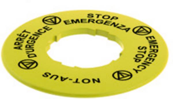 Pizzato Elettrica VETF32A5120 VETF32A5120 Bezeichnungsschild rund (Ø) 60 mm STOP EMERGENZA, ARRET D´URGENCE, NOT AUS, EMERGENCY STOP Gelb 10 St.
