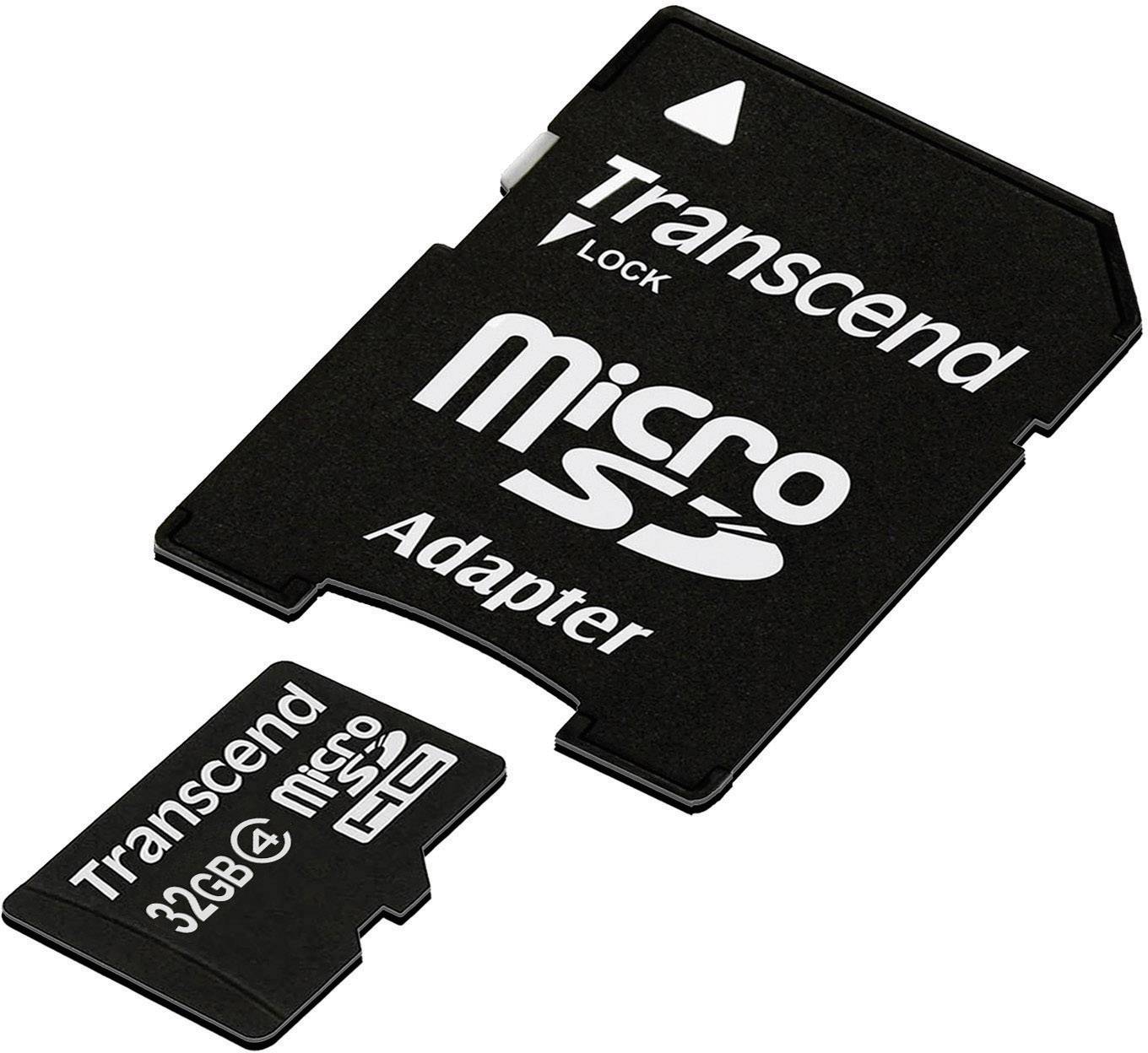 Transcend 32GB microSDHC Class 4 + SD-Adapter