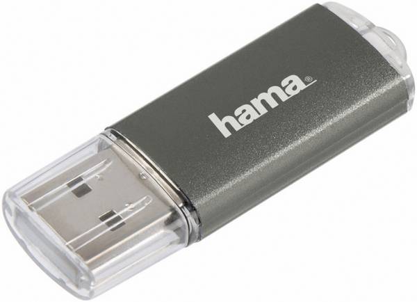 hama 00090983 USB-Stick "Laeta", USB 2.0, 16 GB, 10MB/s, Grau
