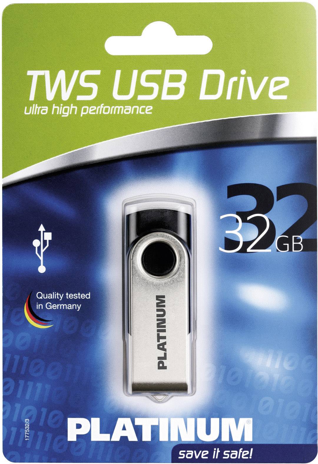Platinum TWS USB-Stick 32 GB Schwarz 177532-3 USB-A (USB 2.0)-1