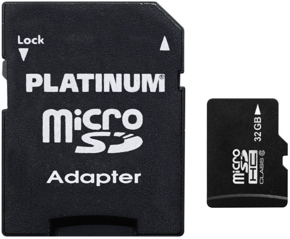 Platinum MICRO SDHC KARTE 32GB microSDHC-Karte 32 GB Class 6 inkl. SD