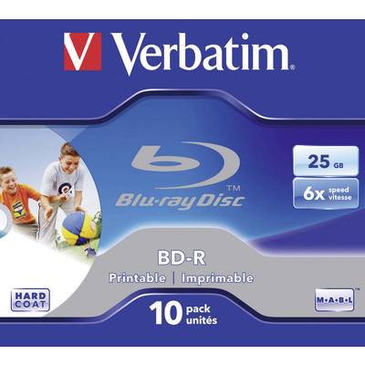 Verbatim 43713 Blu-ray BD-R Rohling 25 GB 10 St. Jewelcase Bedruckbar