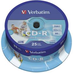 Image of Verbatim 43439 CD-R Rohling 700 MB 25 St. Spindel Bedruckbar