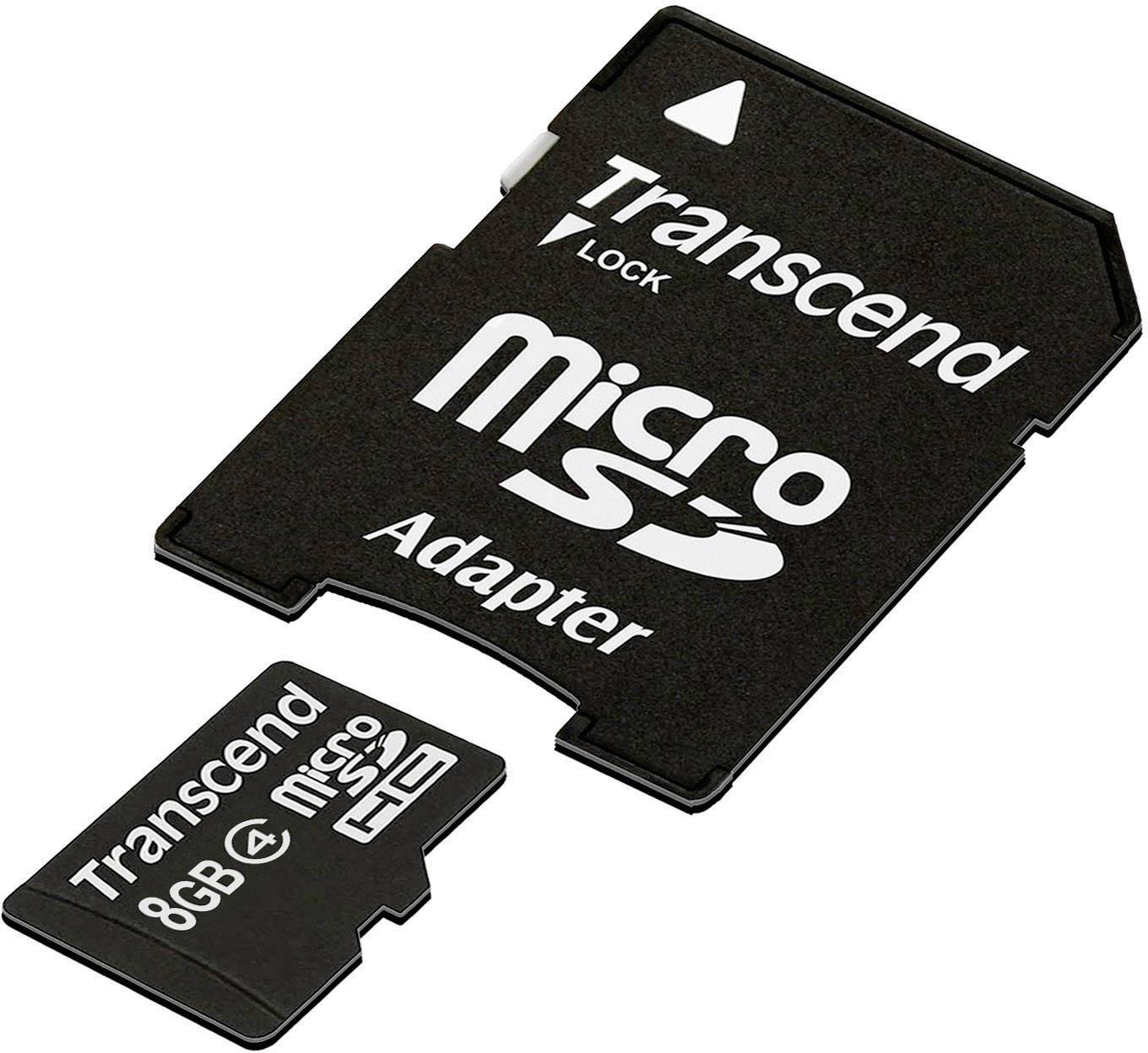 Transcend 8GB microSDHC Class 4 + SD-Adapter