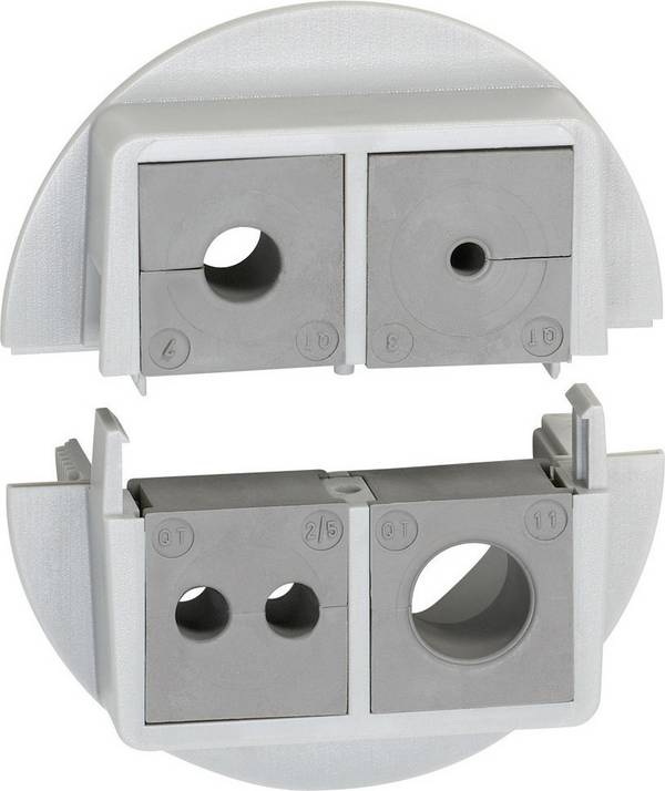 Icotek QVT 50/4 Kabeldurchführung teilbar Polycarbonat Grau 1 St.