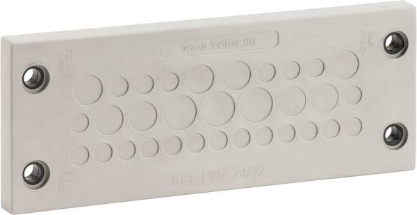 Icotek KEL-DPZ 24/42 Kabeldurchführungsplatte   Klemm-Ø (max.) 6.5 mm  Polyamid, Elastomer Grau, Schwarz 1 St.