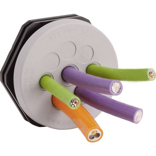 Icotek KEL-DPZ 40/8 Kabeldurchführungsplatte Klemm-Ø (max.) 10.2 mm Polyamid, Elastomer Grau 1 St.