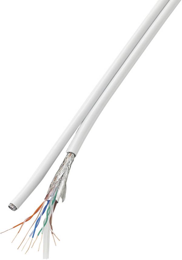 TRU COMPONENTS Duplex-Netzwerkkabel CAT 6 SF/UTP 8 x 2 x 0.196 mm² Weiß 100 m