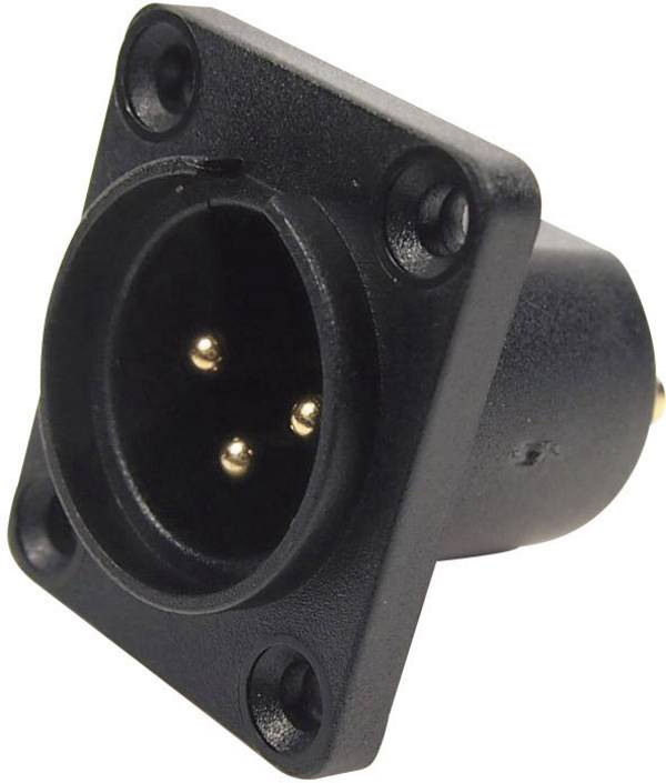 Cliff CP30060 XLR-Steckverbinder Flanschstecker, Kontakte gerade Polzahl: 3 Schwarz 1 St.