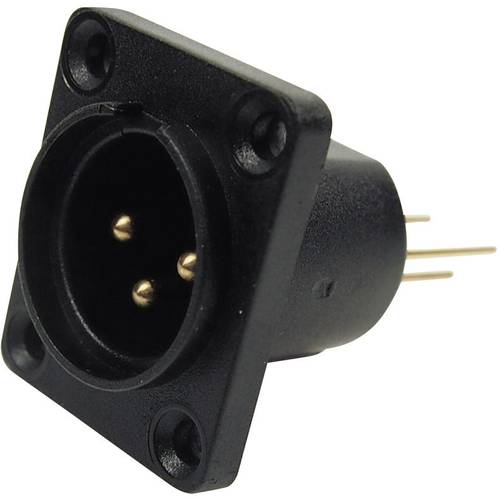 Cliff CP30061 XLR-Steckverbinder Flanschstecker, Kontakte gerade Polzahl: 3 Schwarz 1 St.