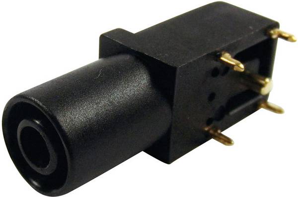 Cliff FCR7350B Sicherheits-Laborbuchse Buchse, gewinkelt Stift-Ø: 4 mm Schwarz 1 St.