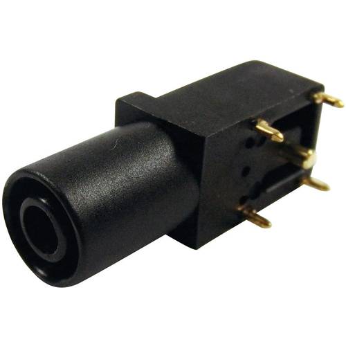 Cliff FCR7350B Sicherheits-Laborbuchse Buchse, gewinkelt Stift-Ø: 4 mm Schwarz 1 St.