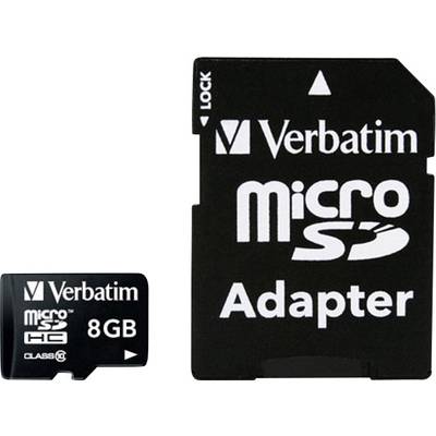 Verbatim MICRO SDHC 8GB CL 10 ADAP microSDHC-Karte 8 GB Class 10 inkl. SD-Adapter