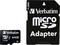 'Verbatim microSDXC UHS-I' 64GB Speicherkarte mit Adapter, zeigt Speicherlösung für mobile Geräte.