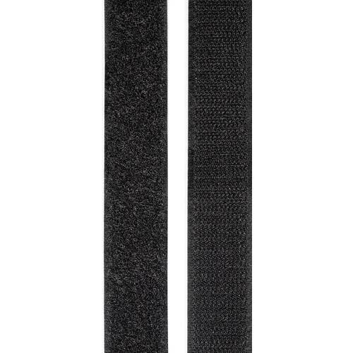 TOOLCRAFT KL25X2000C Klettband zum Aufkleben Haft- und Flauschteil (L x B) 2000 mm x 25 mm Schwarz 1 Paar