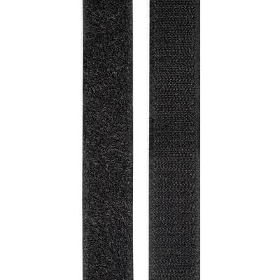 TOOLCRAFT KL25X2000C Klettband zum Aufkleben Haft- und Flauschteil (L x B) 2000 mm x 25 mm Schwarz 1 Paar
