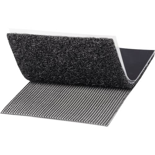TOOLCRAFT KL50X100SC Klettband zum Aufkleben Haft- und Flauschteil, extrastark (L x B) 100 mm x 50 mm Schwarz 1 Paar