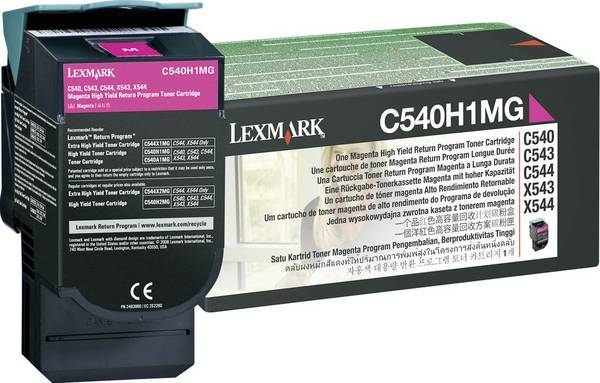 Lexmark Rückgabe Tonerkassette C540 C543 C544 C546 X544 X546 X548 Original  Magenta 2000 Seiten C540H1MG