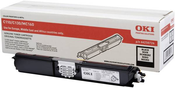 OKI Toner C110 C130 MC160 Original  Schwarz 2500 Seiten 44250724