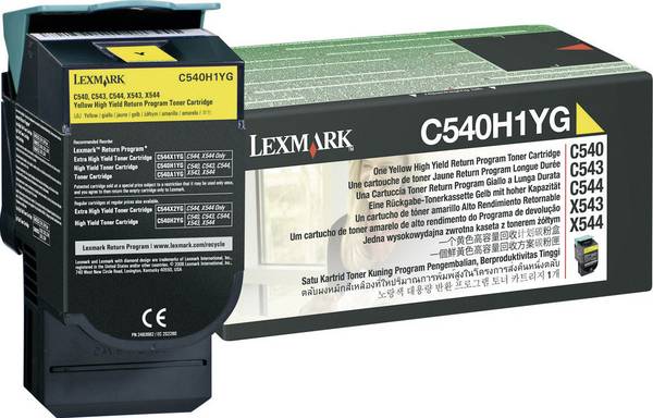 Lexmark Rückgabe Tonerkassette C540 C543 C544 C546 X544 X546 X548 Original  Gelb 2000 Seiten C540H1YG