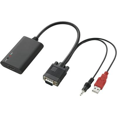AV Adapter [HDMI - VGA, Klinke] 1920 x 1080 Pixel SpeaKa Professional SP-HD/VK
