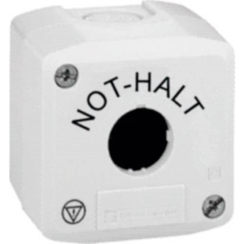 Schneider Electric XALK01 XALK01 Leergehäuse 1 Einbaustelle (B x H x T) 68 x 68 x 53 mm NOT-HALT Gelb, Hellgrau 1 St.