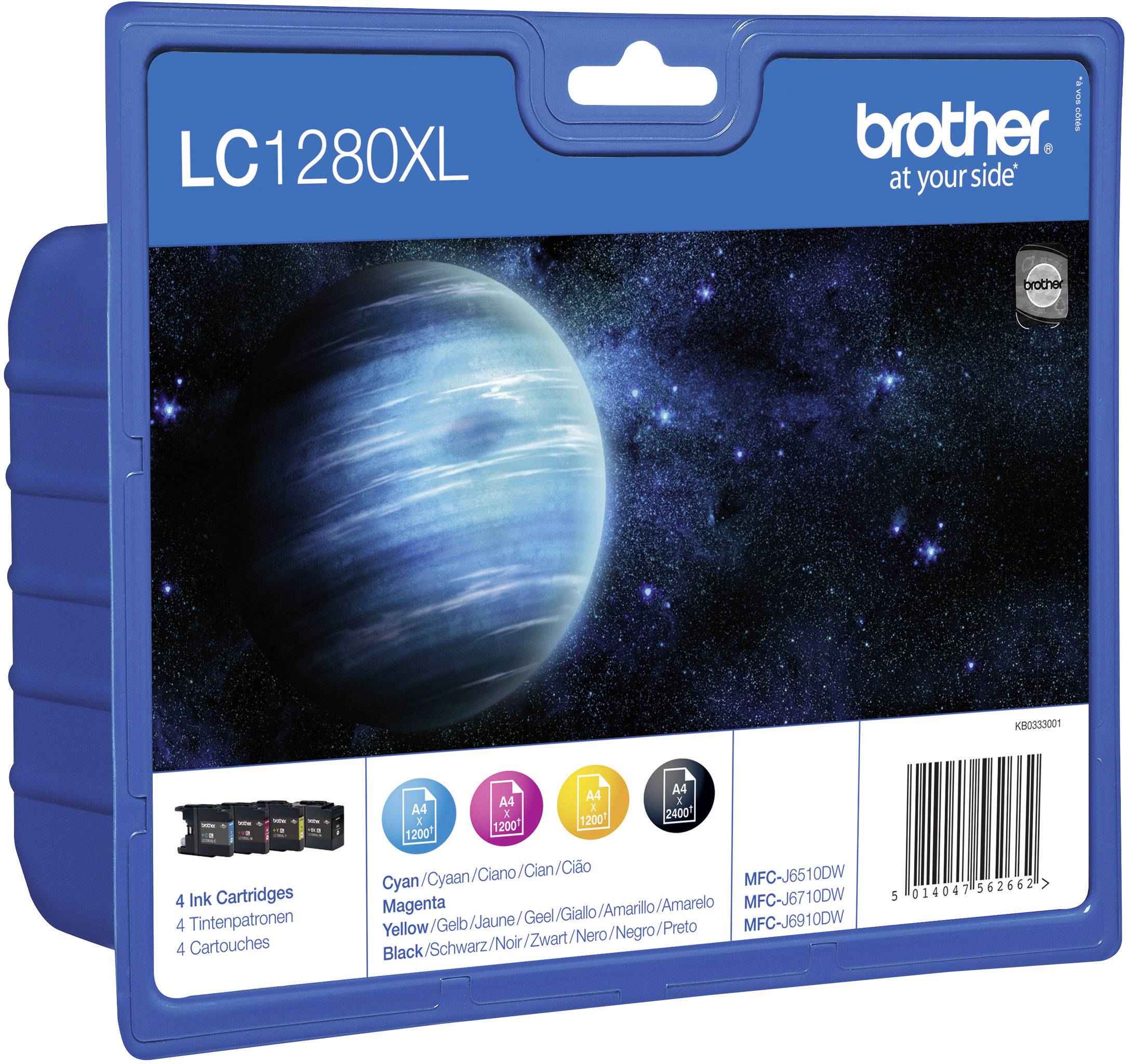 BROTHER LC1280XL Value Pack 4er Pack Schwarz, Gelb, Cyan, Magenta Tintenpatrone