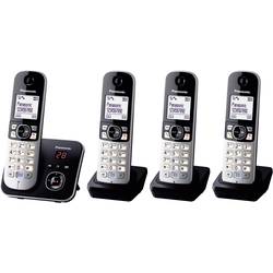 Image of Panasonic KX-TG6824 Quattro DECT, GAP Schnurloses Telefon analog Anrufbeantworter, Freisprechen Schwarz, Silber